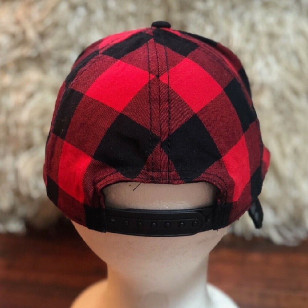 Red Black Checkered Baseball Adjustable Back Cap H - image 4